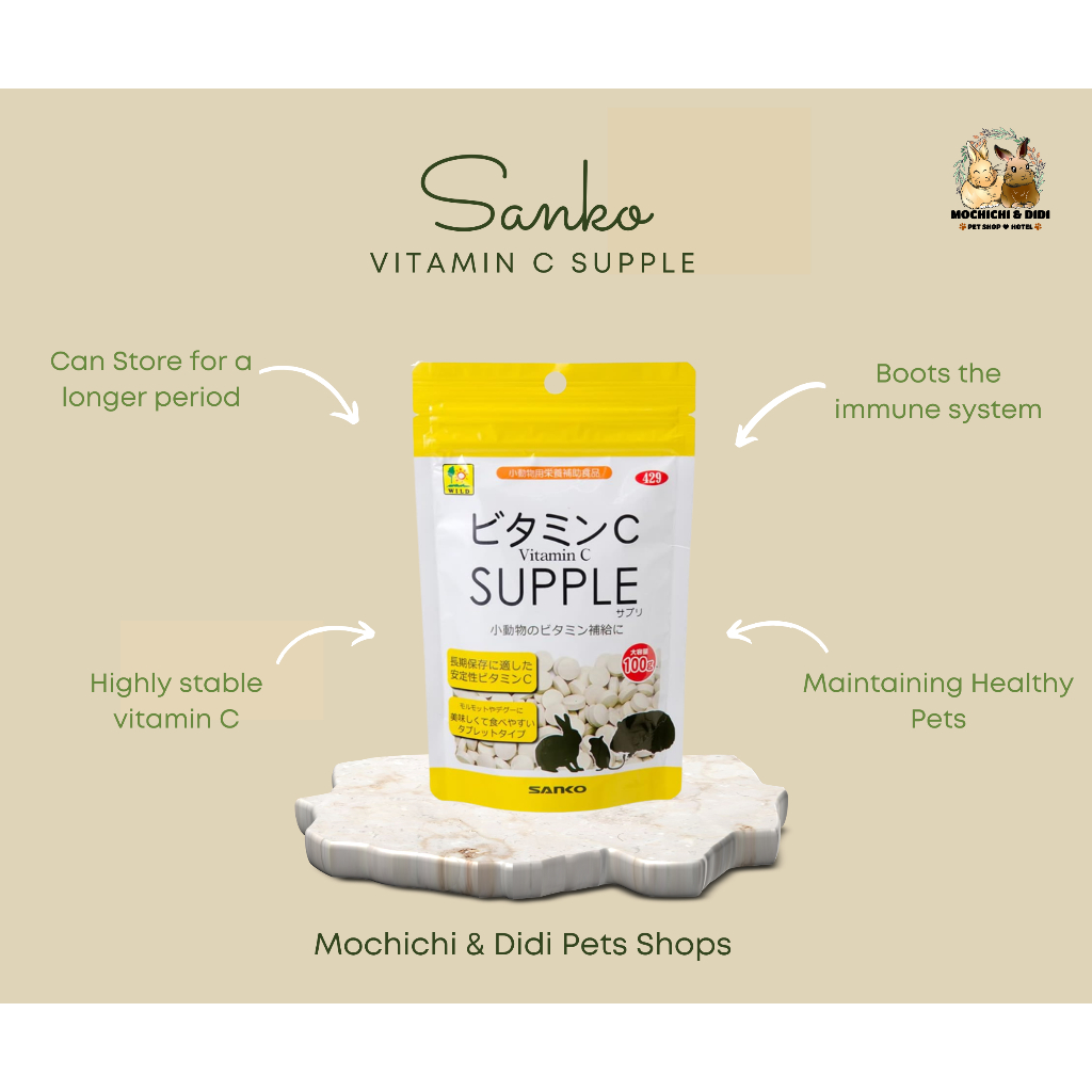 Japan Sanko Vitamin C 20g/100g rabbit supplement guinea pig | Shopee ...