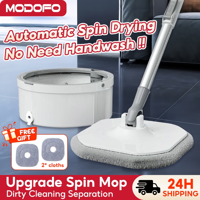 MODOFO Spin Mop With Bucket 360 Rotating Mop Set Free Self-Cleaning ...