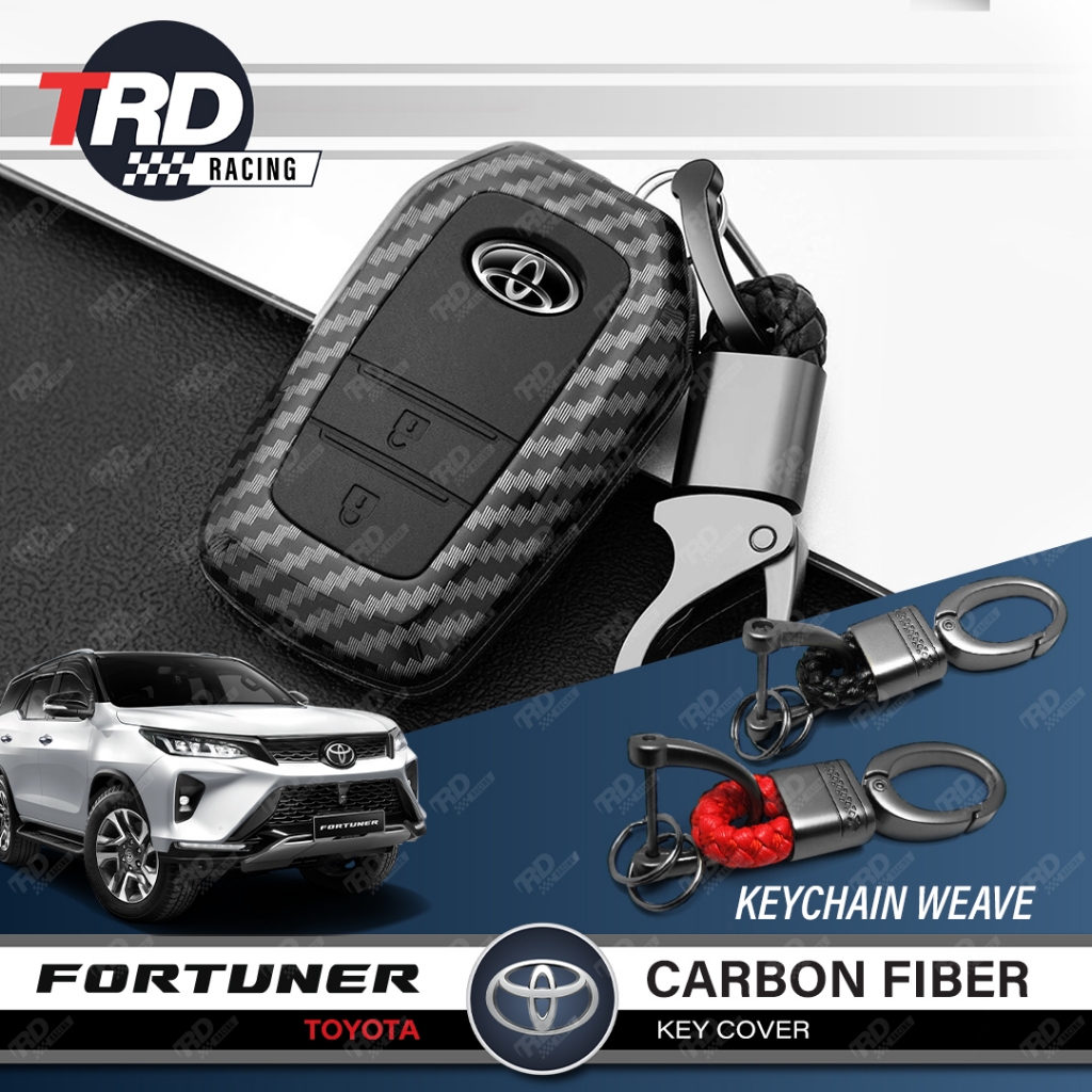[𝗖𝗔𝗥𝗕𝗢𝗡 𝗙𝗜𝗕𝗥𝗘] Toyota Fortuner Car Key Cover Sarung Kunci Accessories ...