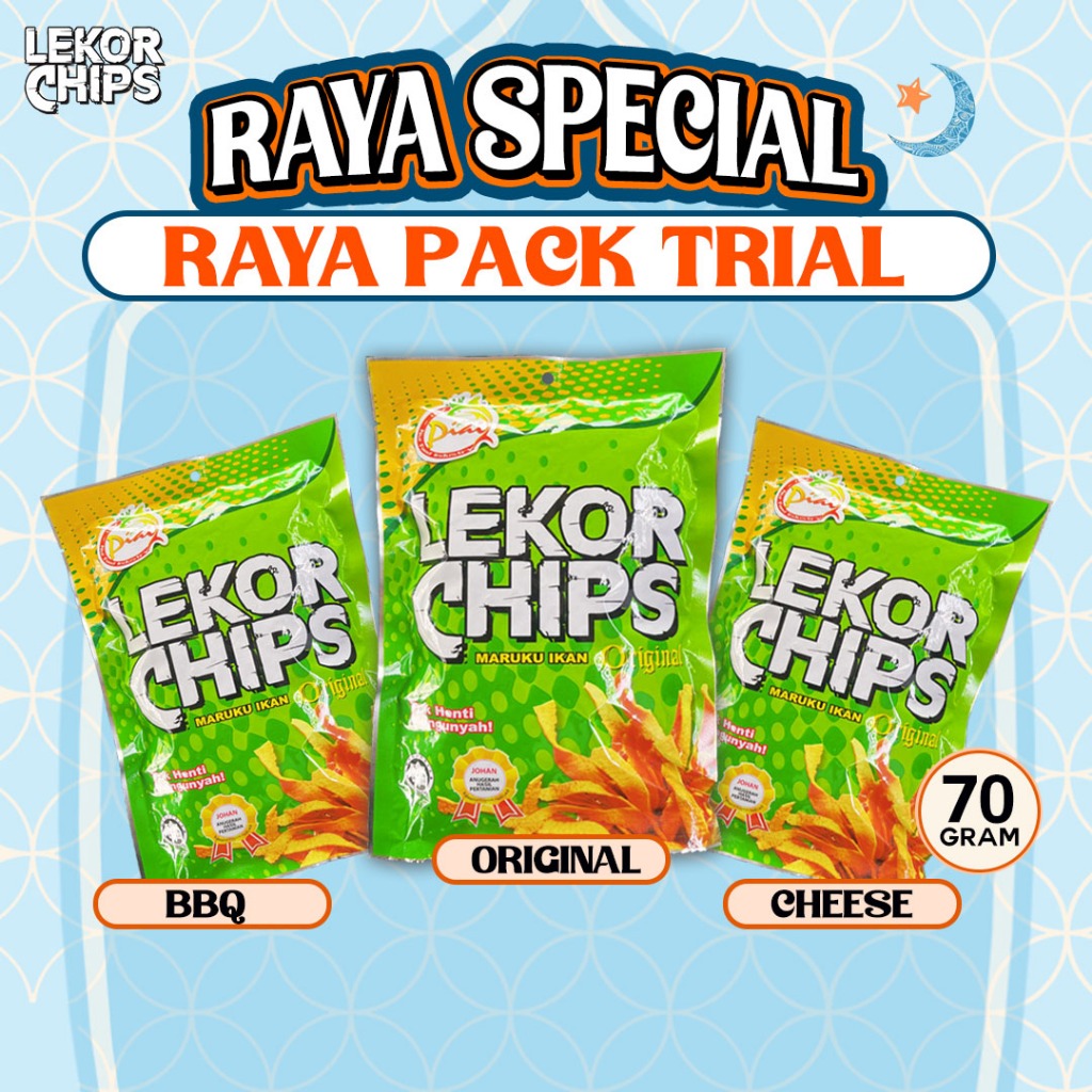 LEKOR CHIPS TRIAL PACK 70g maruku ikan rangup kudapan ringan dan snek ...