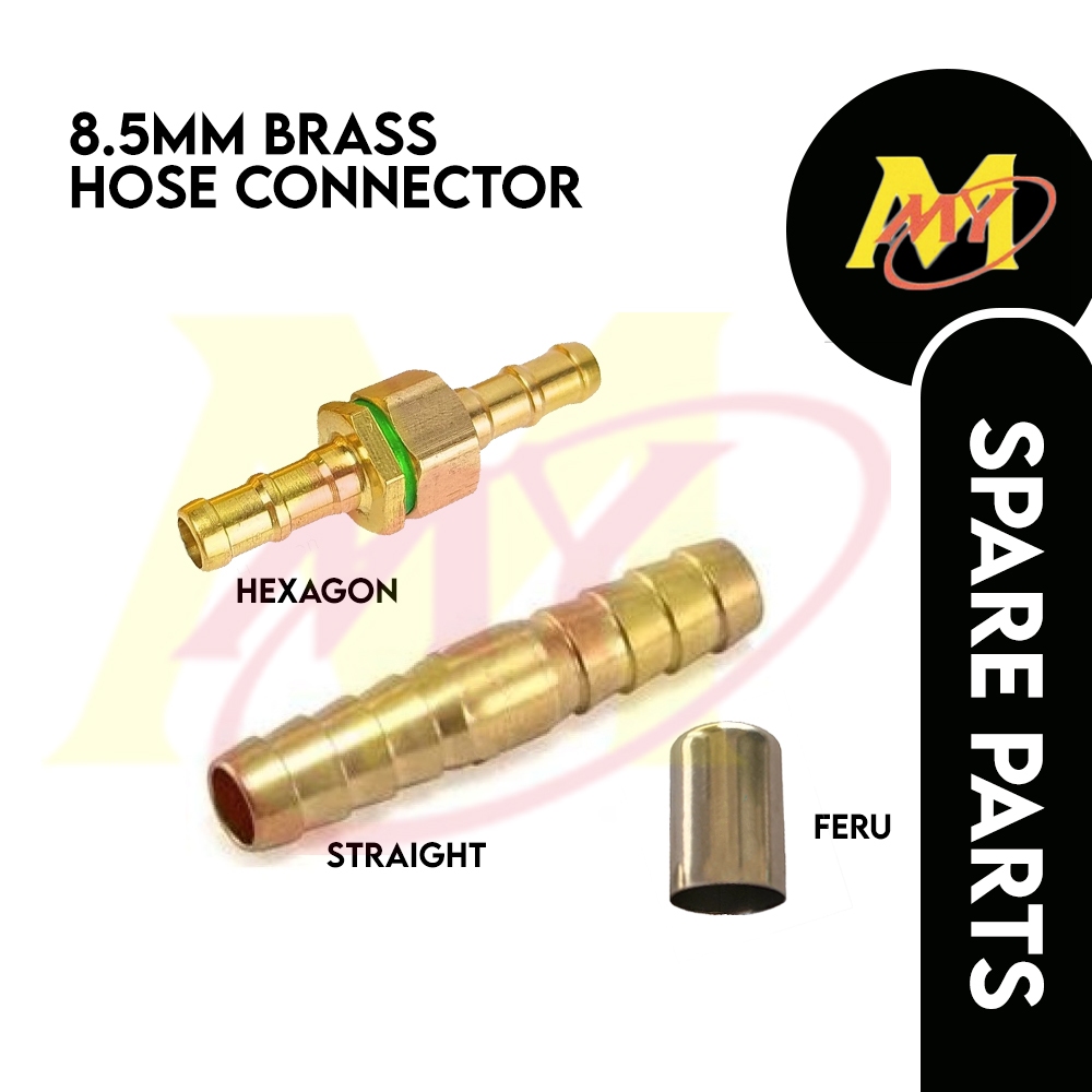 MY 8.5MM Brass Hose Connector Brass Hexagon Brass Straight Feru Clamp ...