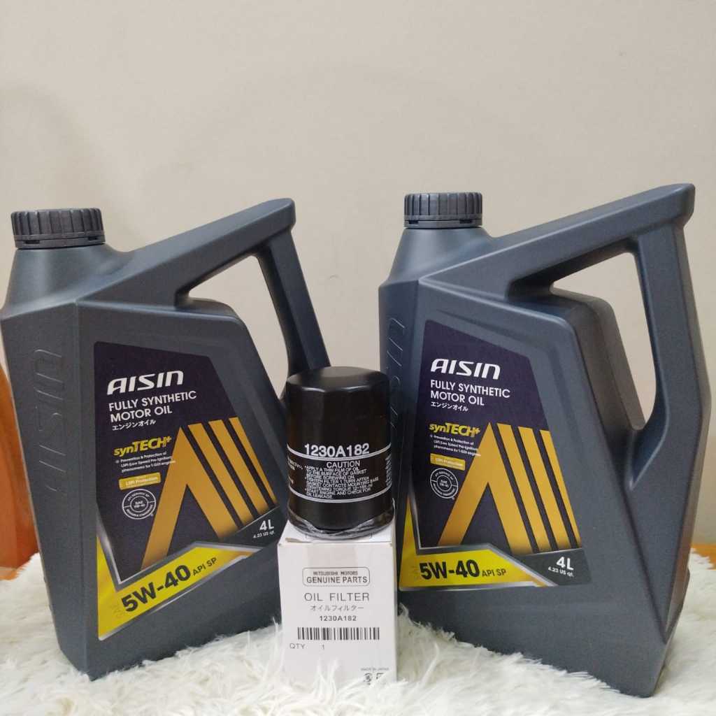 MITSUBISHI TRITON VGT MIVEC 2.4/2.8 OIL FILTER +(2x 4LITER) AISIN 5W40 ...