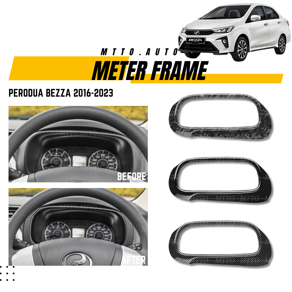 MTTO Perodua Bezza 2016-2023 Interior Car Dashboard Meter Frame Cover ...