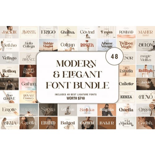 Modern & Elegant Font Bundle - 48 Premium Fonts | Shopee Malaysia