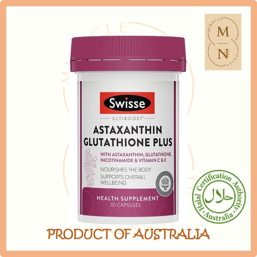 swisse astaxanthin glutathione EXP 01/2028 Swisse Ultiboost Astaxanthin Glutathione Plus – 30 Capsules
