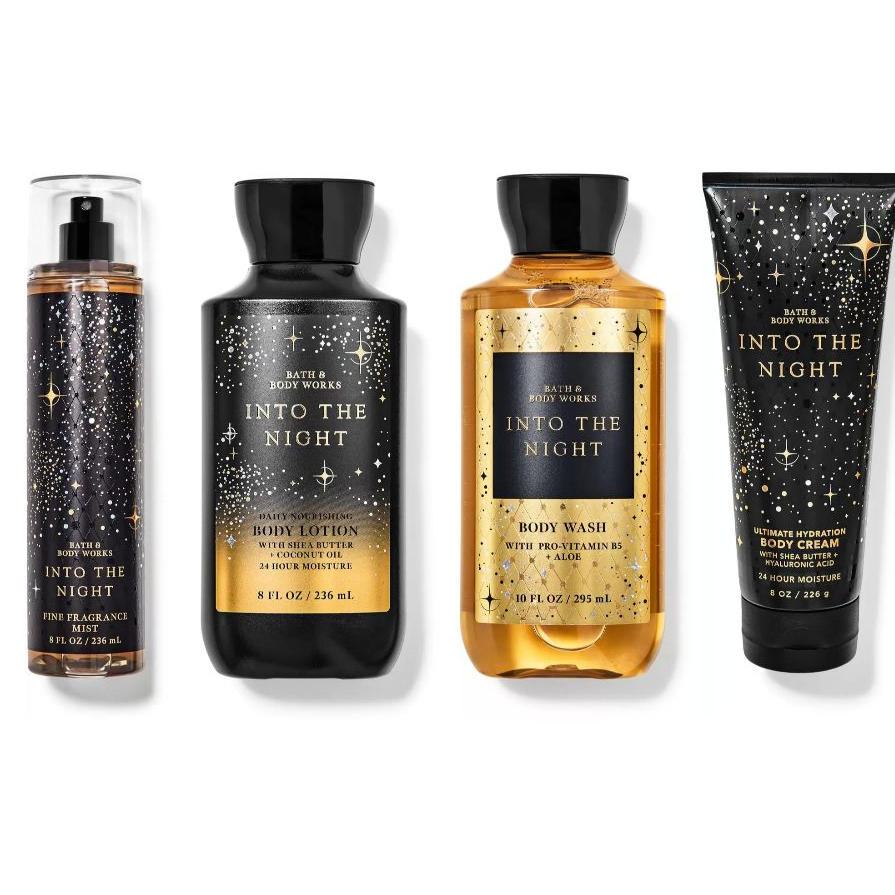 【Newデザイン Into The Night】Bath&bodyworks Zestaw prezentowy 3 pełnowymiarowych kosmetyków w ozdobnym