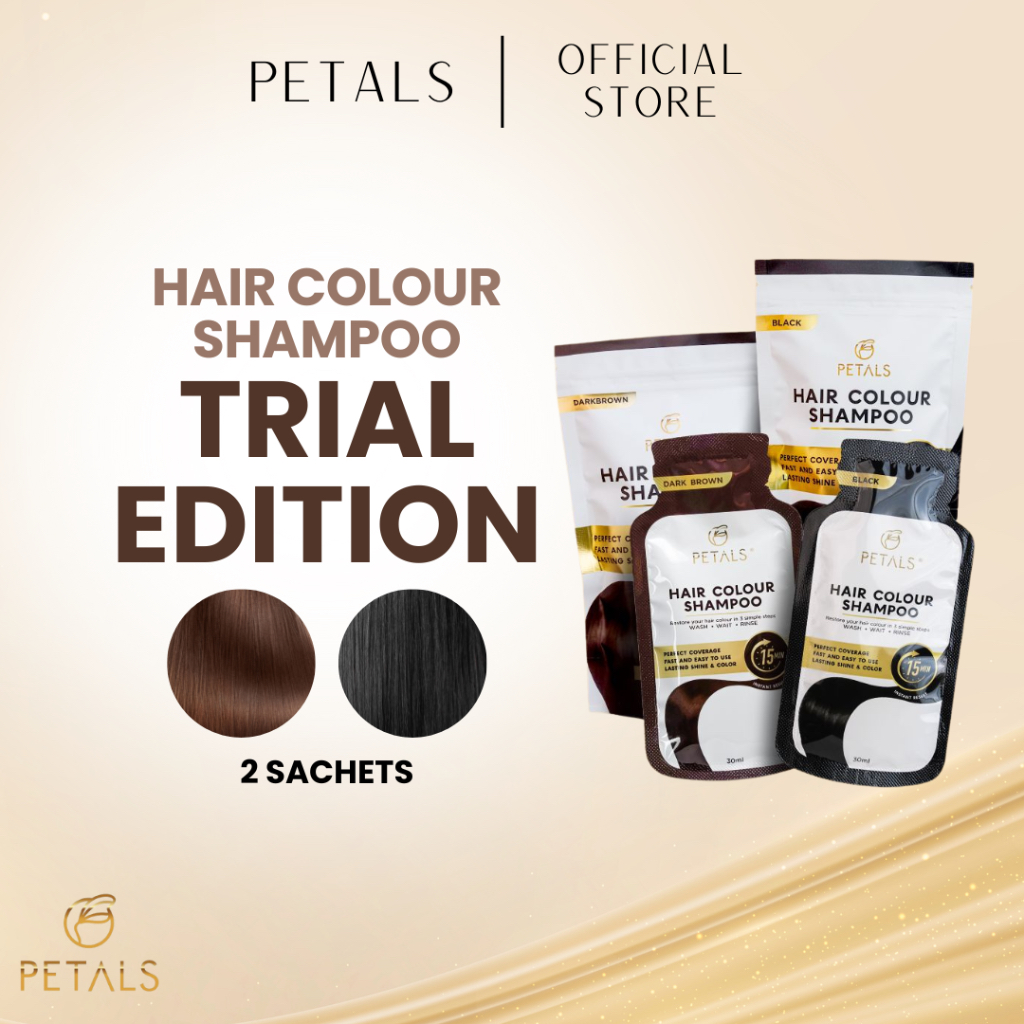 [HQ] Petals HAIR COLOR SHAMPOO Uban Trial Edition (2 Sachets) Syampu ...