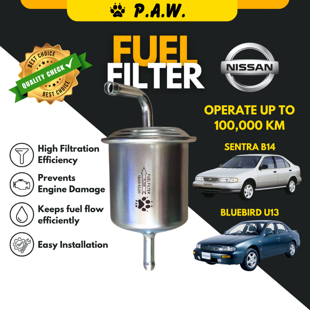 FUEL FILTER (STEEL-L SHAPE):- Nissan B14 U13 INJ' CARB' SR18/20 Z16 Z20 ...