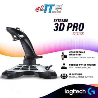 Logitech G USB Gaming Extreme 3D Pro Joystick | 12-Programmable Buttons | Rapid-Fire Trigger - White/Black (942-000008)