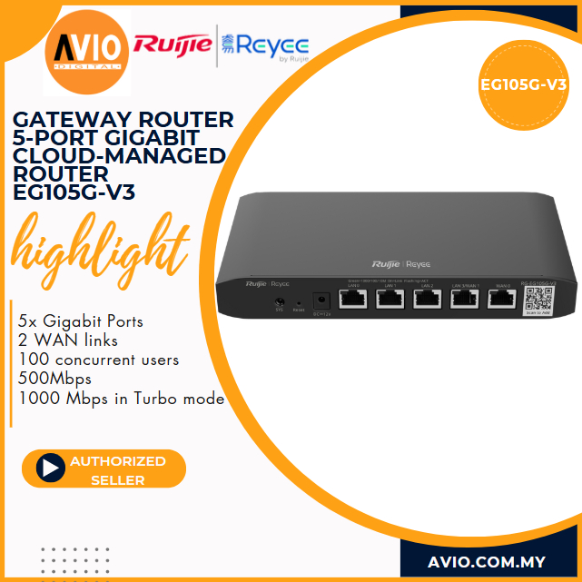 RUIJIE 4 Port Gigabit Cloud Managed Router 4 RJ45 LAN 1000m Ethernet ...