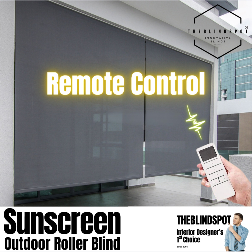 TheBlindSpot Motorised Sunscreen Outdoor Roller Blind Bidai Outdoor ...