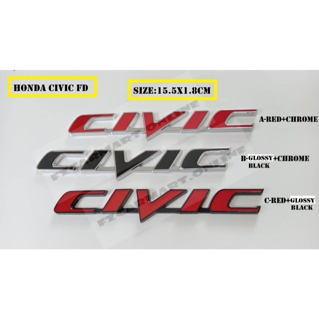HONDA CIVIC FD EMBLEM LOGO - (METAL) | Shopee Malaysia