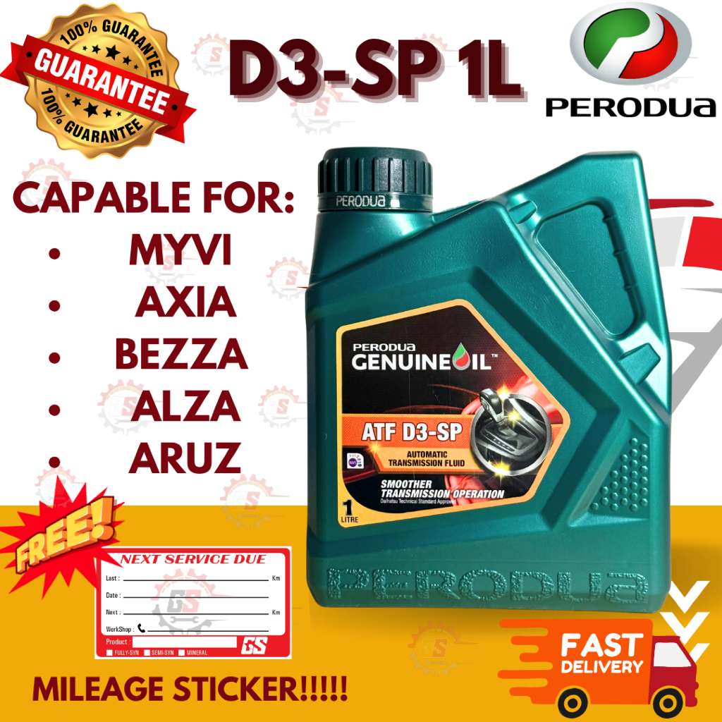 PERODUA AUTO TRANSMISSION OIL ATF D3 SP. 1L FOR PERODUA MYVI, AXIA ...