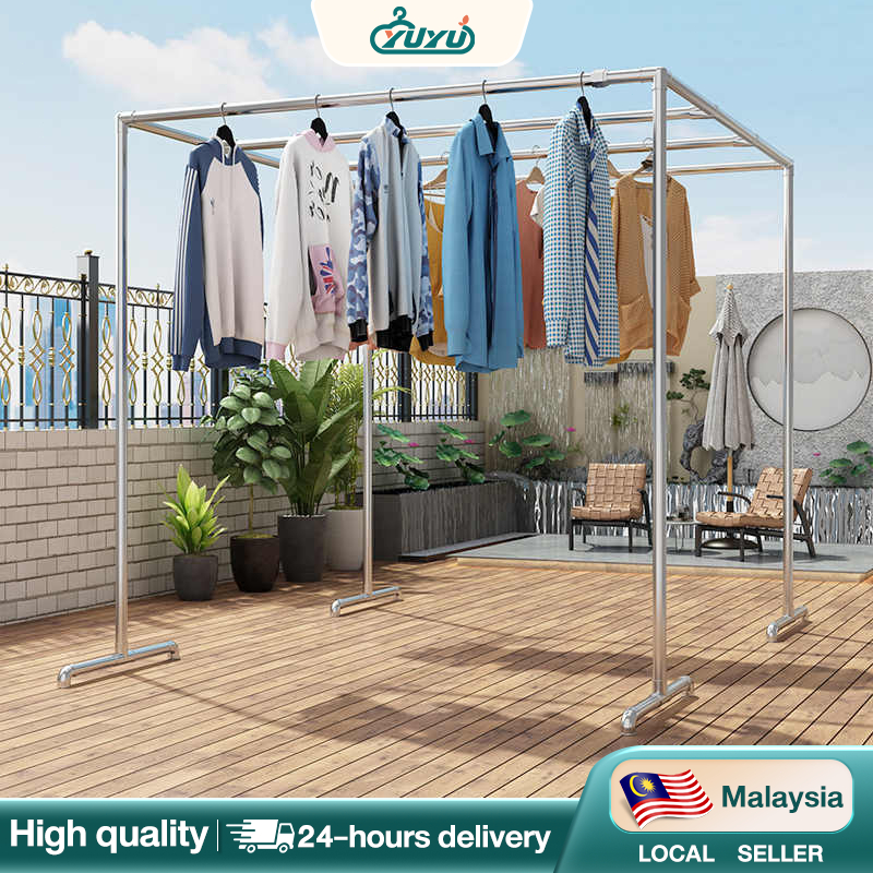Large Stainless Steel Clothes Hanger Drying Rack Square Clothes Rack ...