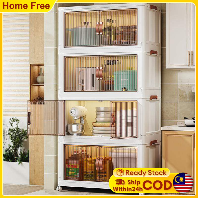 Foldable Storage Box Large Capacity Storage Cabinet Magnetic Door ...
