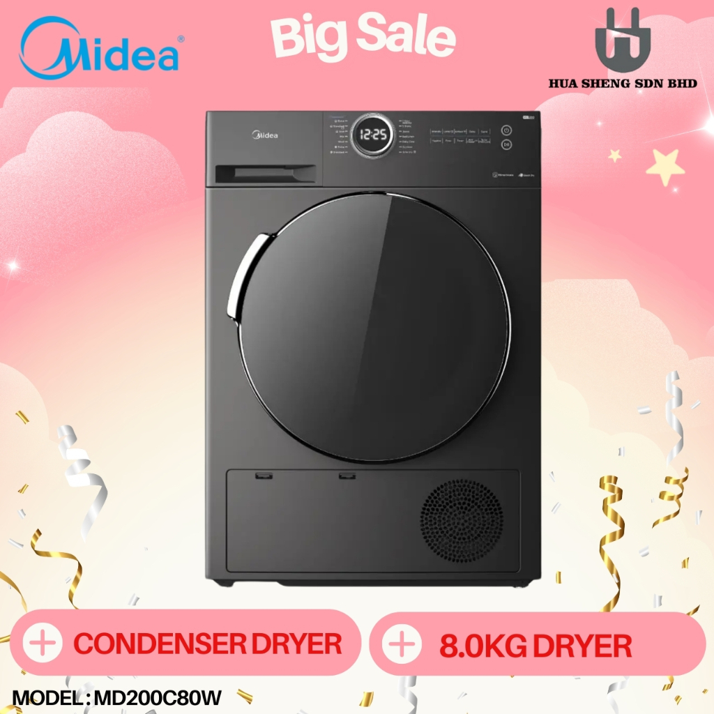 Midea Condensor Dryer (8kg) MD200C80W Humidity Sensor | Shopee Malaysia