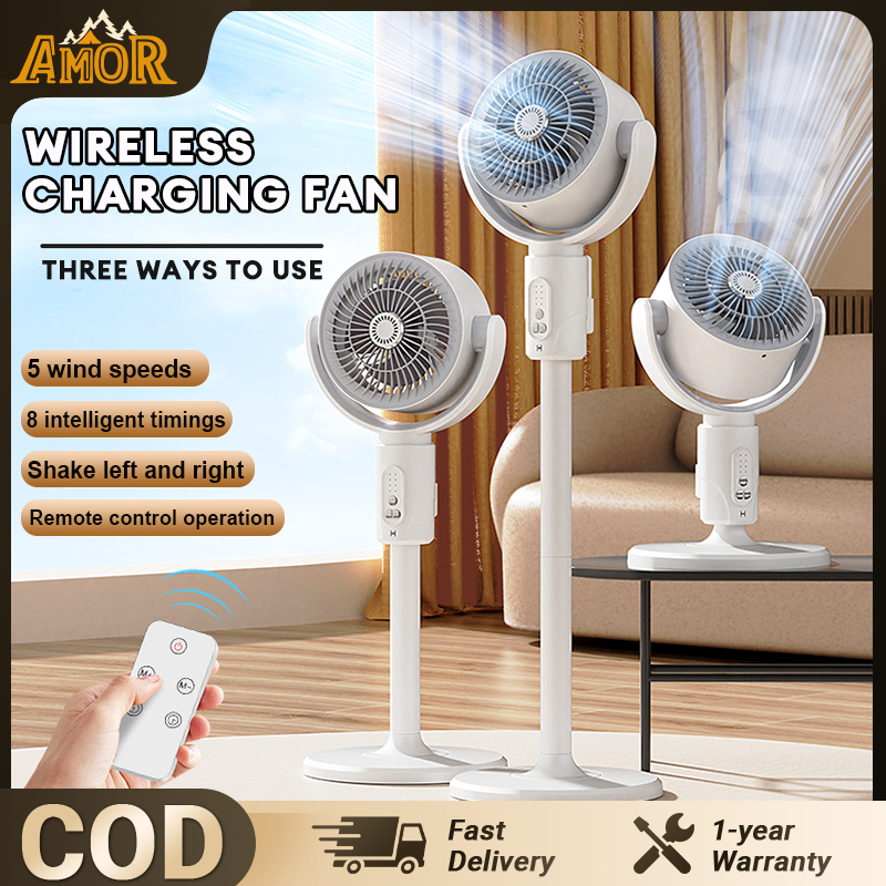 Kipas Rotatable Charging fan Retractable Remote control wireless ...