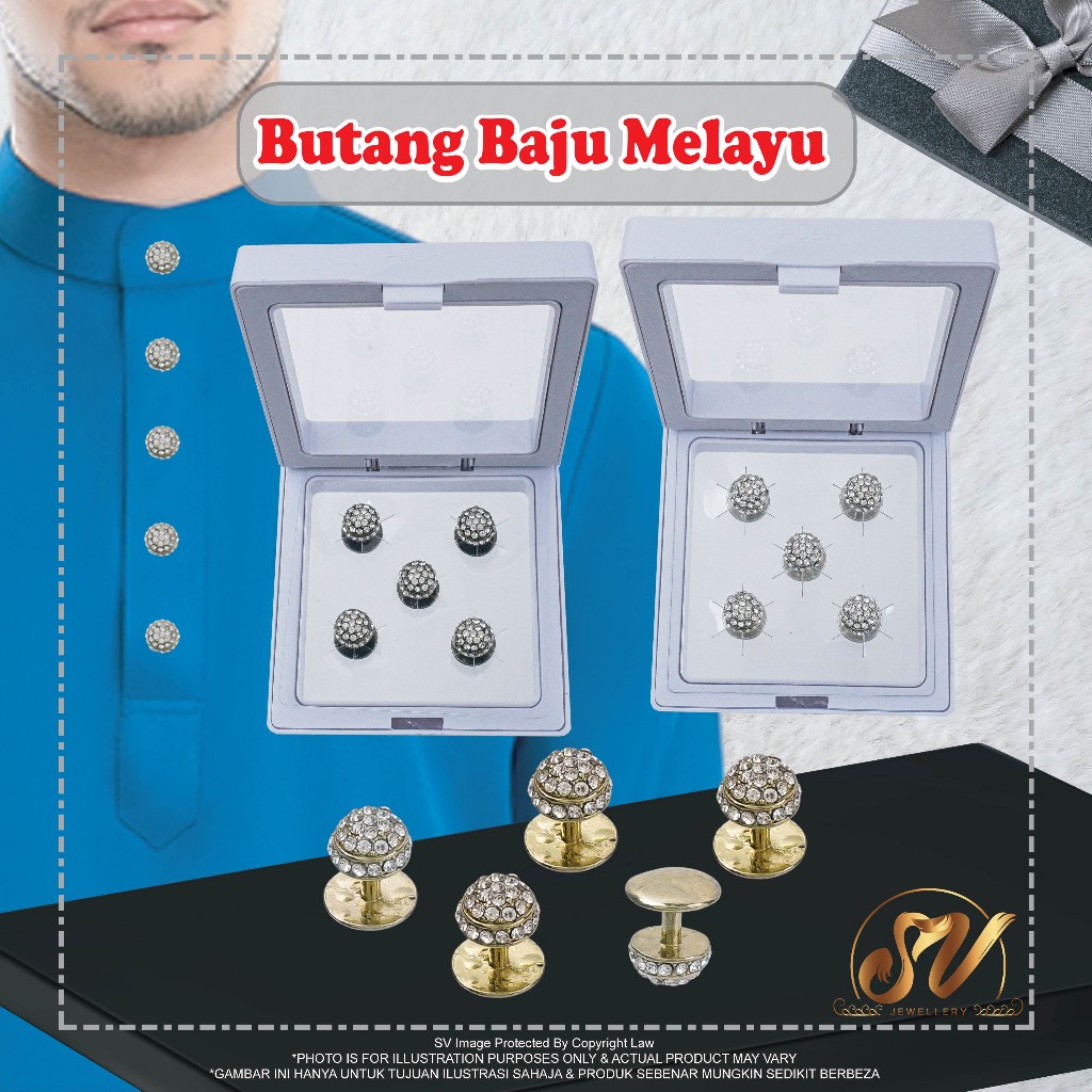 Set Butang Baju Melayu Dewasa Budak ( 5 Pcs ) Butang Baju Melayu ...