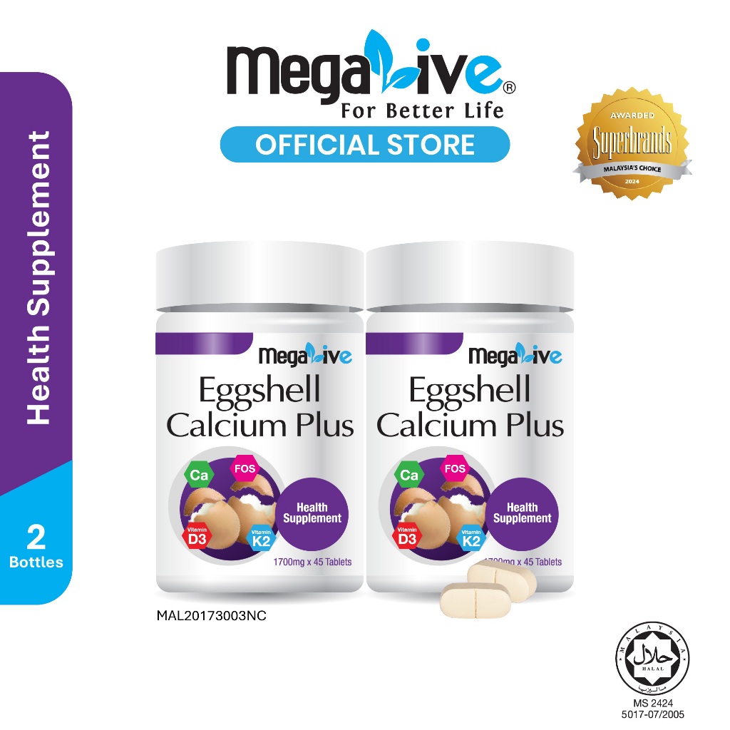 MegaLive Eggshell Calcium Plus (45's/2x45's) | Shopee Malaysia