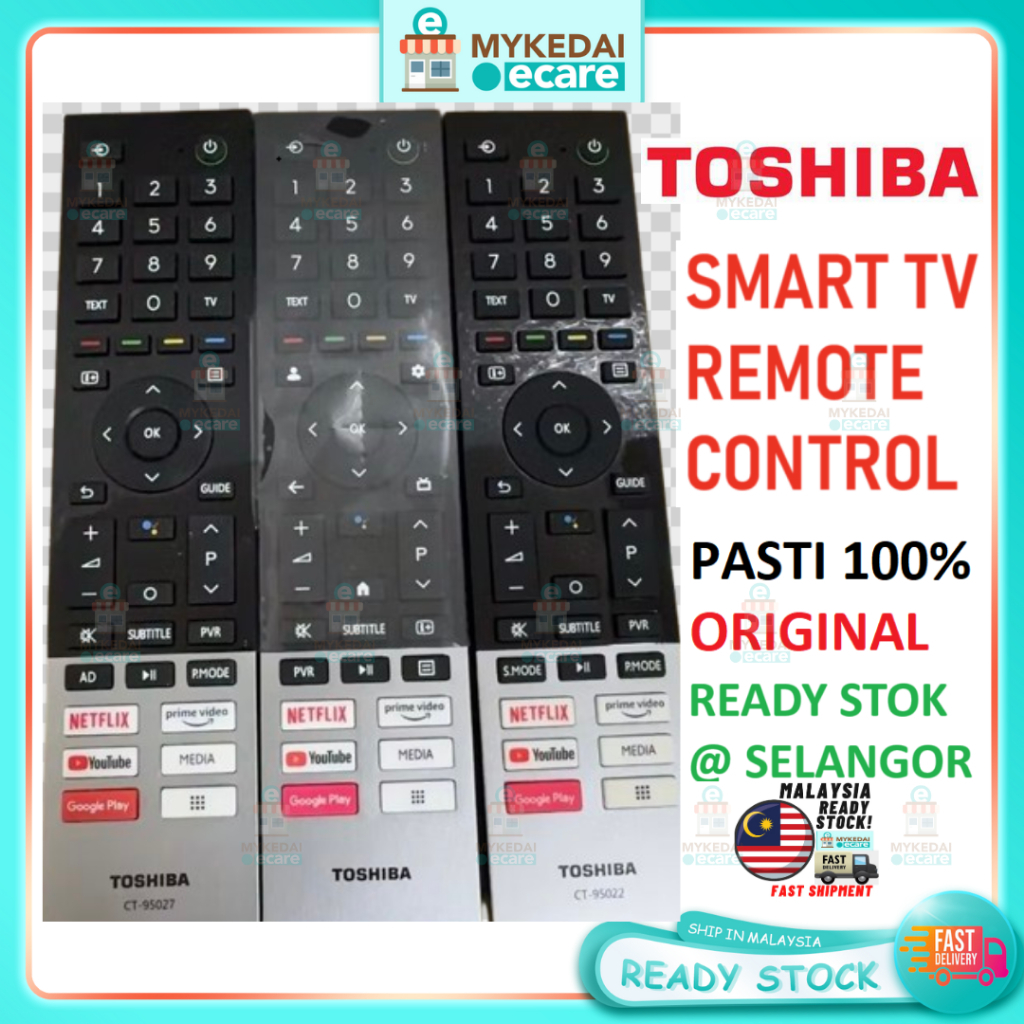 Toshiba android 4k Tv alat kawalan jauh Remote Control CT-95022 CT ...