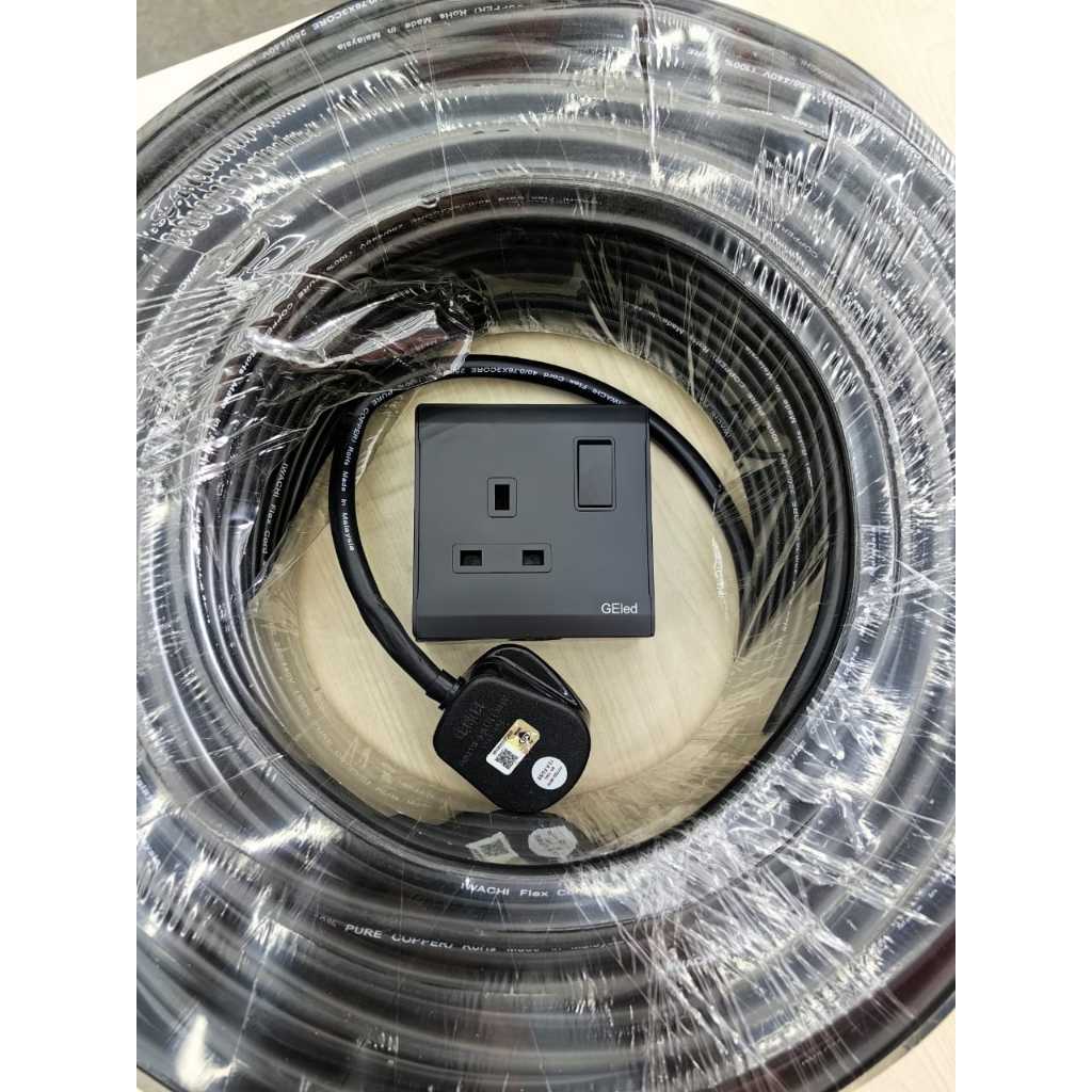 BLACK 1G/2G/3G PVC TRAILING EXTENSION SOCKET 2/4/6/8/10/ METER 40/076 ...