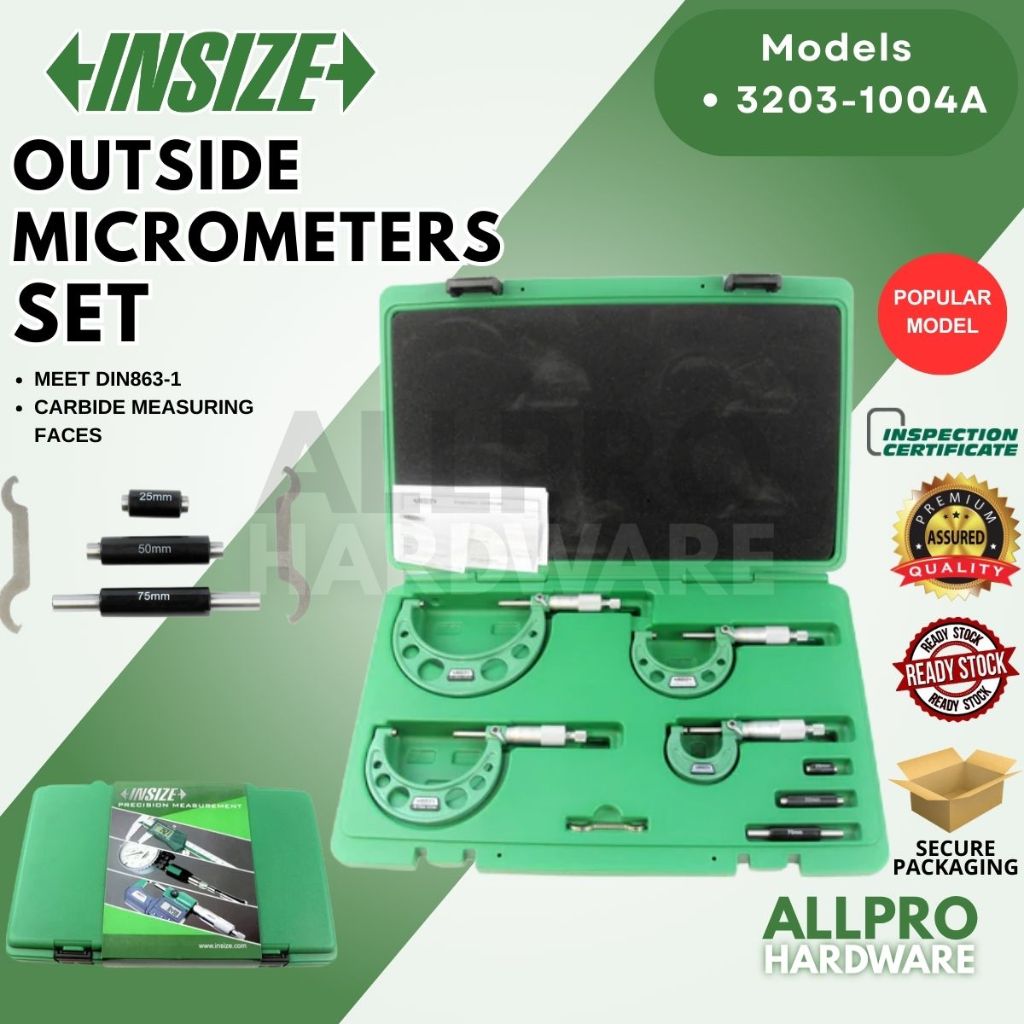 INSIZE OUTSIDE MICROMETER SET 3203-1004A | Shopee Malaysia