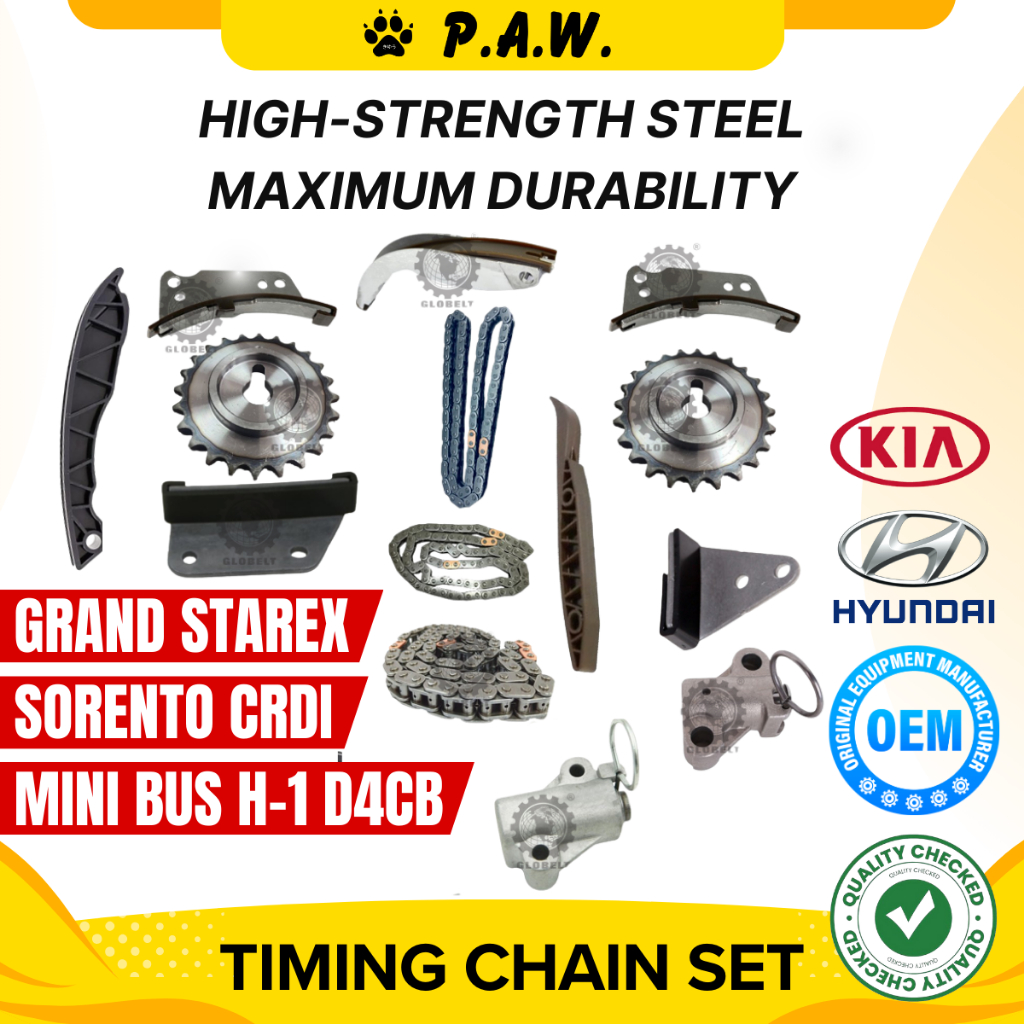 HY002 GloBelt Timing Chain Set (98 & 90 & 80) Hyundai Grand Starex, Kia ...