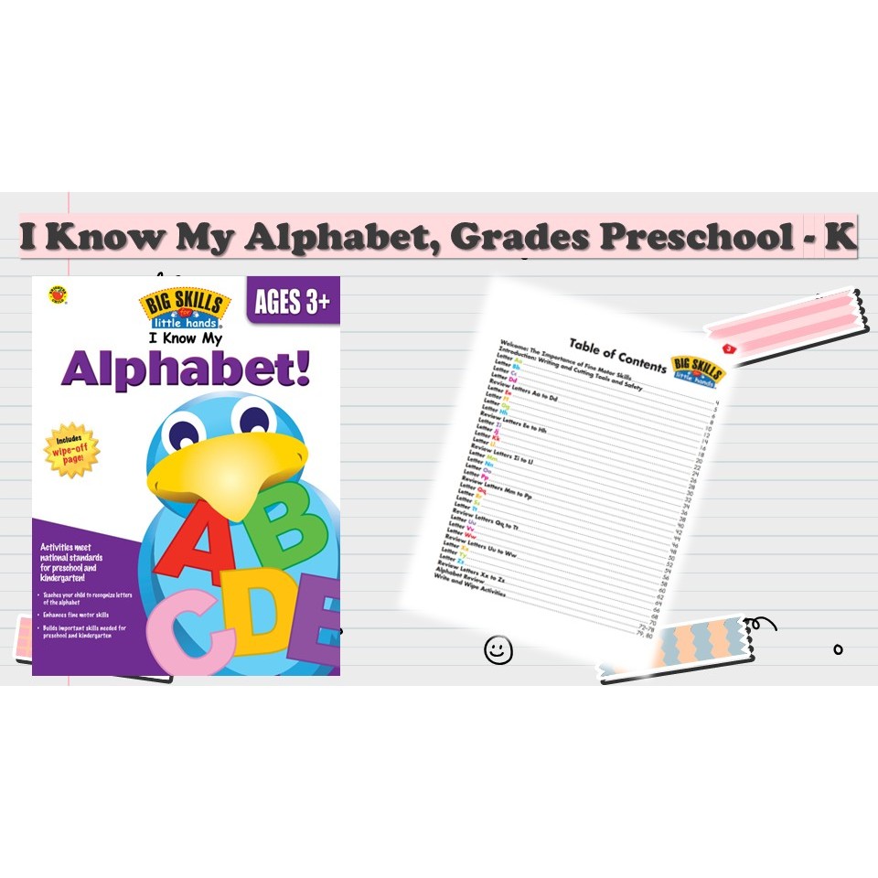 [PRE532] 81 pages I Know My Alphabets, Grades Preschool - K Worksheet ...