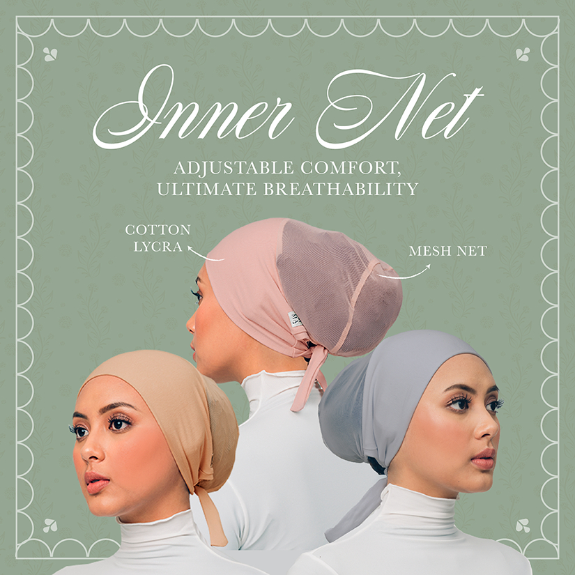 UMMA Anak Tudung Inner Net Breathable Soft Net and Cotton Lycra ...