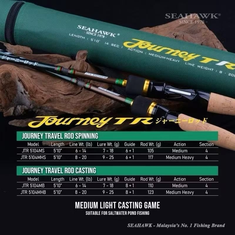SEAHAWK JOURNEY TRAVEL ROD 4piece Spining DanCasting | Shopee Malaysia