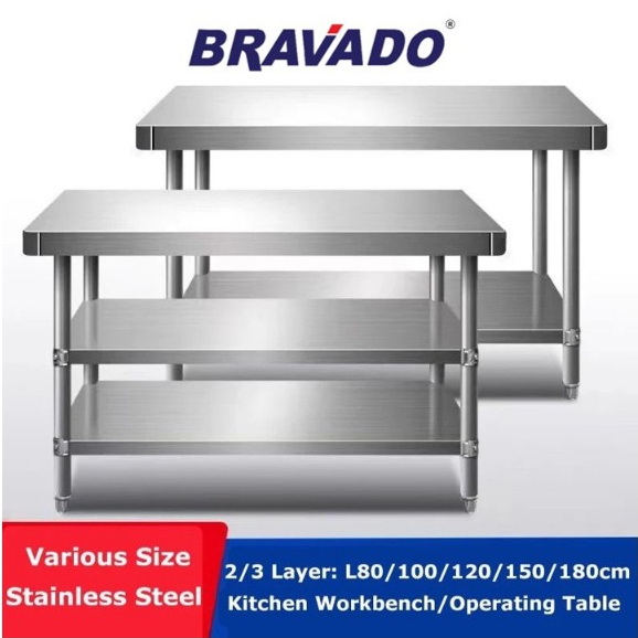 BRAVADO 🔥Ready Stock🔥Stainless Steel Kitchen Workbench Round Corner 2/3 ...