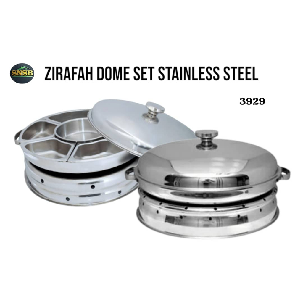 ZIRAFAH DOME SET STAINLESS STEEL / SERVING STEEL DOME SET / SET KENDURI ...