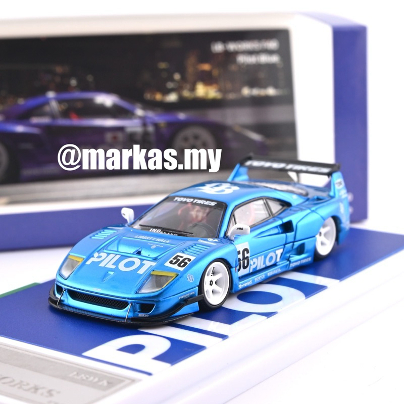 TOP ART LBWK OFFICIAL 1/64 LBWK F40 PILOT CHROME BLUE | Shopee Malaysia