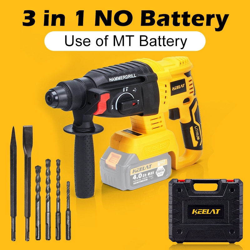 KEELAT KWHD001 Rotary Hammer Drill Electric Cordless Brushless Hammer ...
