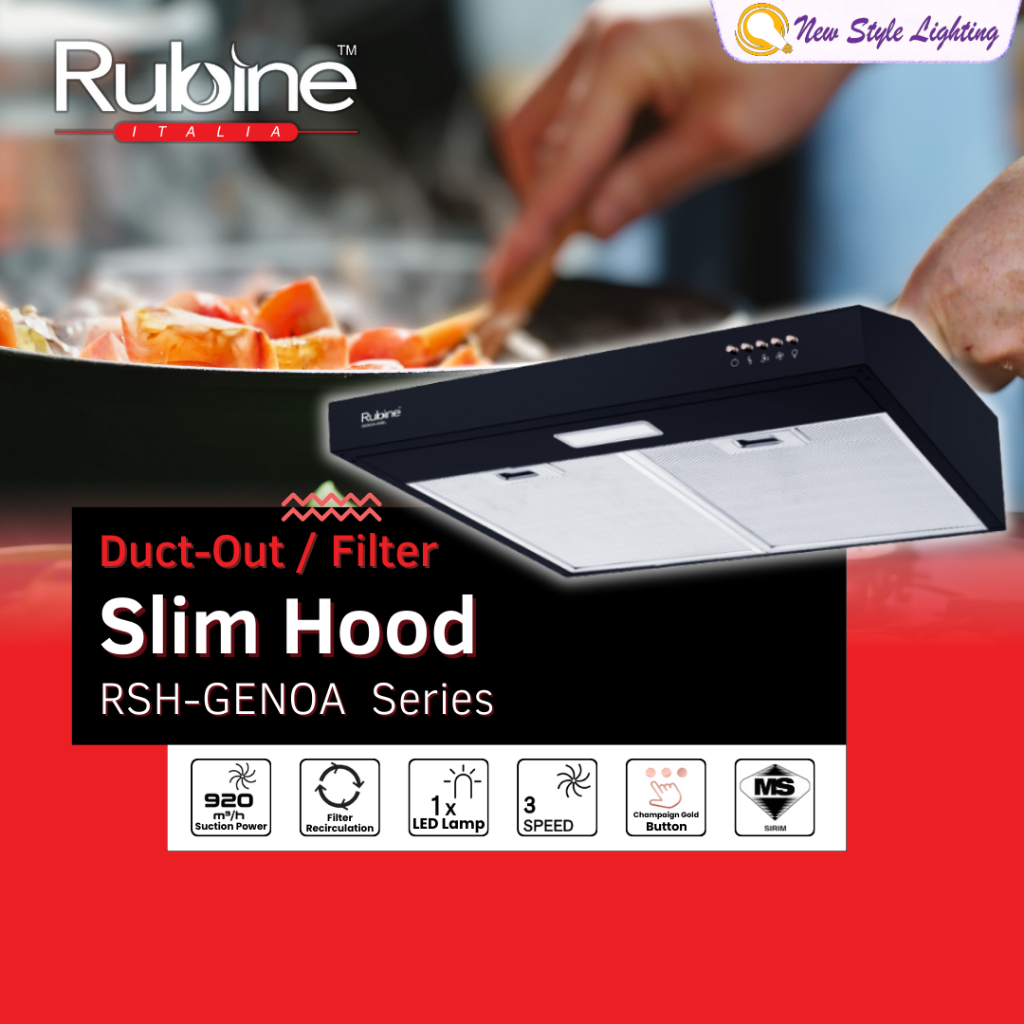 Rubine GENOA Stainless Steel 920m3/hr LED Light SIRIM Grease Filter ...