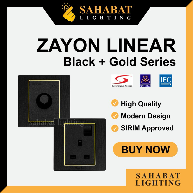 Zayon(LINEAR) Modern Socket Wall Switch Socket 13A 15A 20A Door Bell ...
