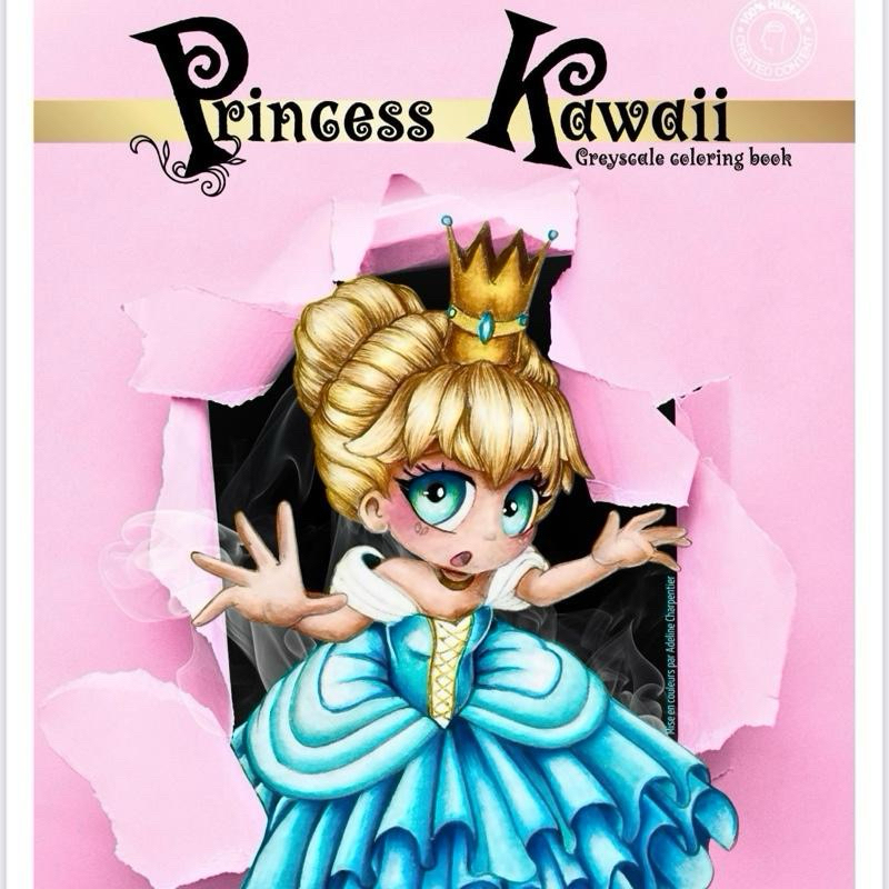 KERTAS MEWARNA PRINCESS KAWAII 27 HELAI (GREYSCALE COLORING BOOK ...