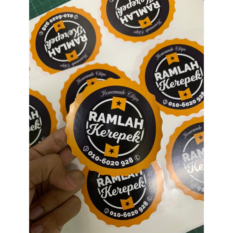STICKER LABEL PRODUK | 3CM/4CM/5CM/6CM | WHITE PP STICKER 100PCS ...