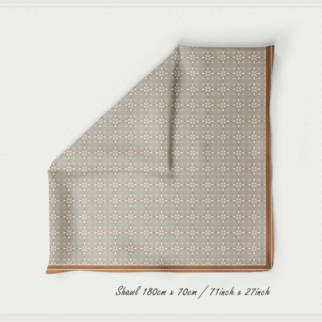 PANDAEYES SHAWL FLORAL SATIN 𝗖𝗟𝗔𝗦𝗦𝗜𝗖 𝗥𝗔𝗬𝗔 𝟮𝟬𝟮𝟱 𝗖𝗢𝗟𝗟𝗘𝗖𝗧𝗜𝗢𝗡 70CM*180CM (Hijab / Tudung/ Shawl)