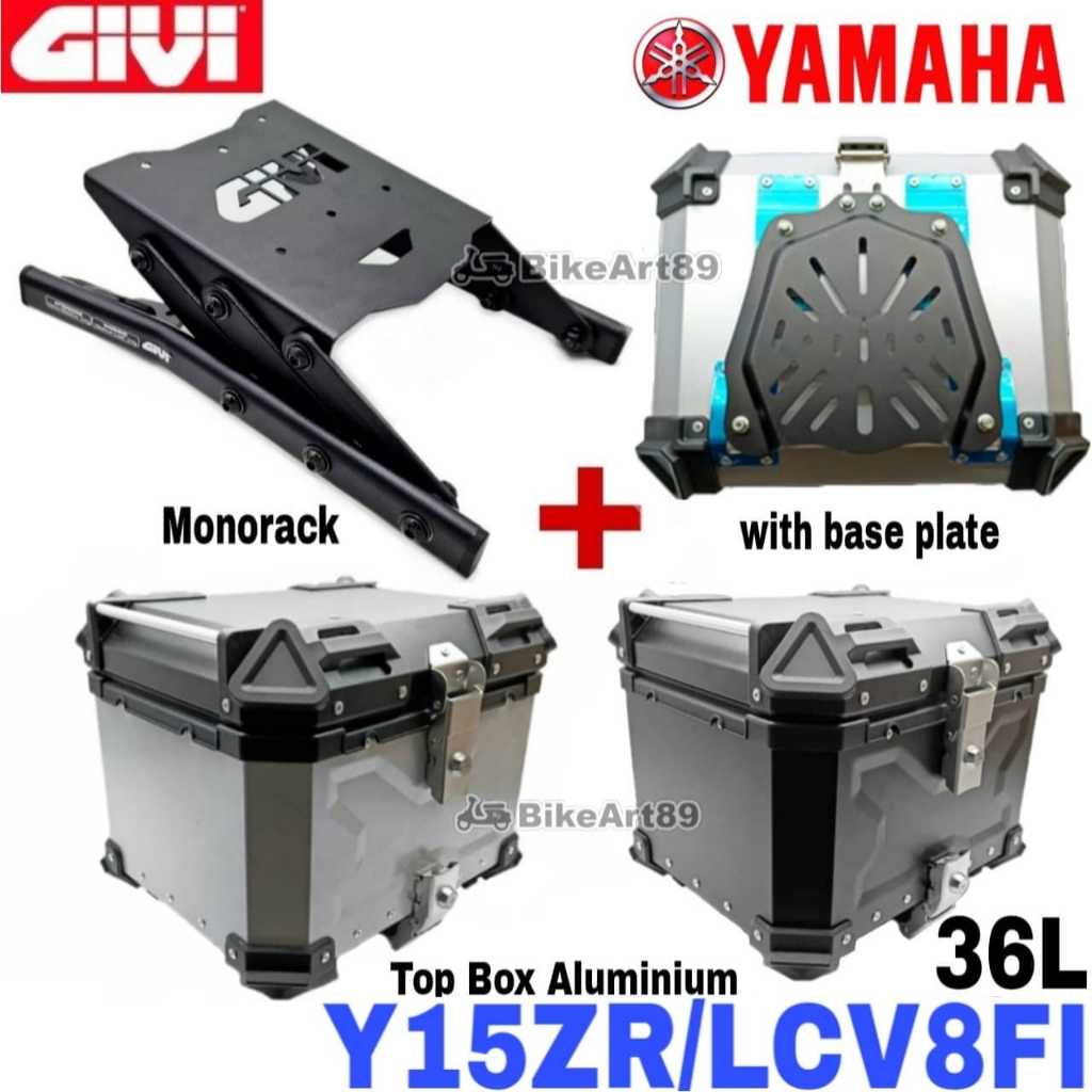 GIVI Monorack Yamaha Y15ZR LC135 V8 FI Top Box Aluminium 36L 36 Liter ...
