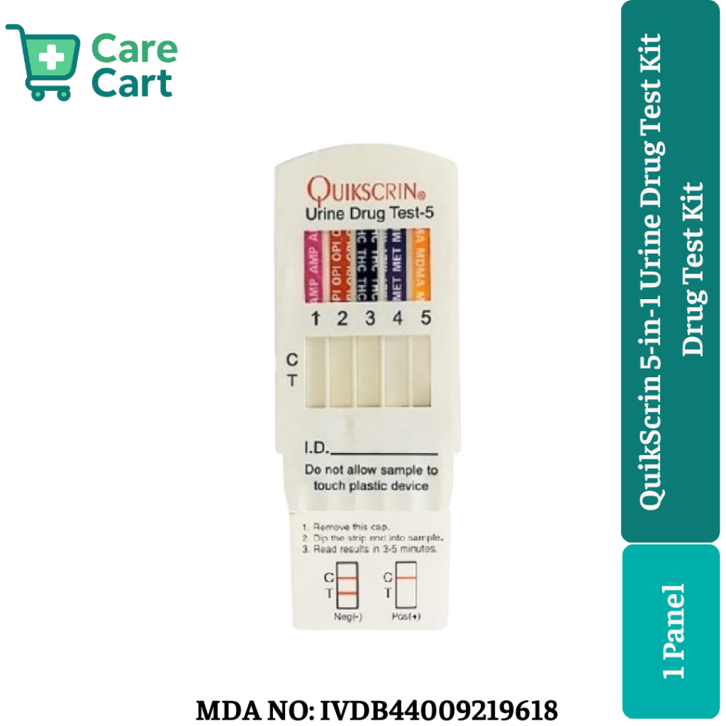 QuikScrin 5-in-1 Urine Drug Test Kit – Single Use Panel (01/2026 ...