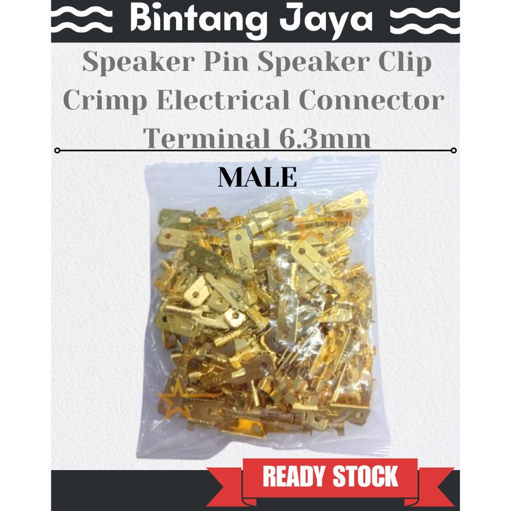 Speaker Pin Speaker Clip Crimp Electrical Connector Terminal 6.3mm ...