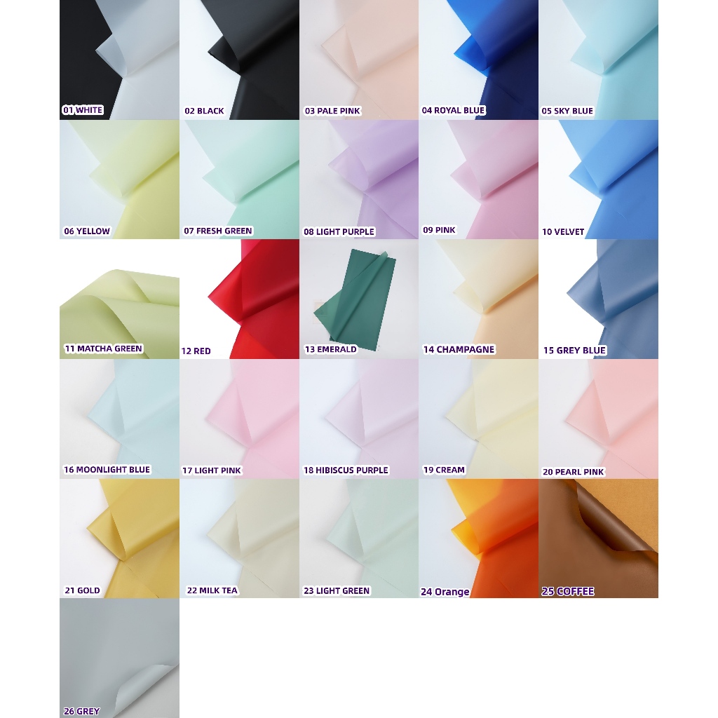 READY STOCK 20pcs Waterproof Solid Color Fog Flower Paper Bouquet ...