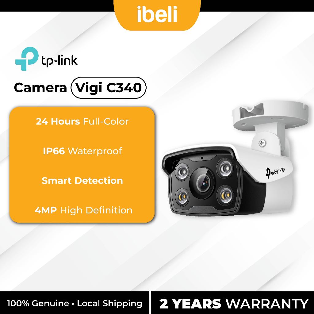 TP-Link Vigi C340 4MP Outdoor Full-Color Bullet Network Camera | Shopee ...