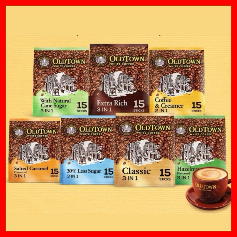 Old Town White Coffee Less Sugar 3In1 Instant Premix White Coffee 525g ...