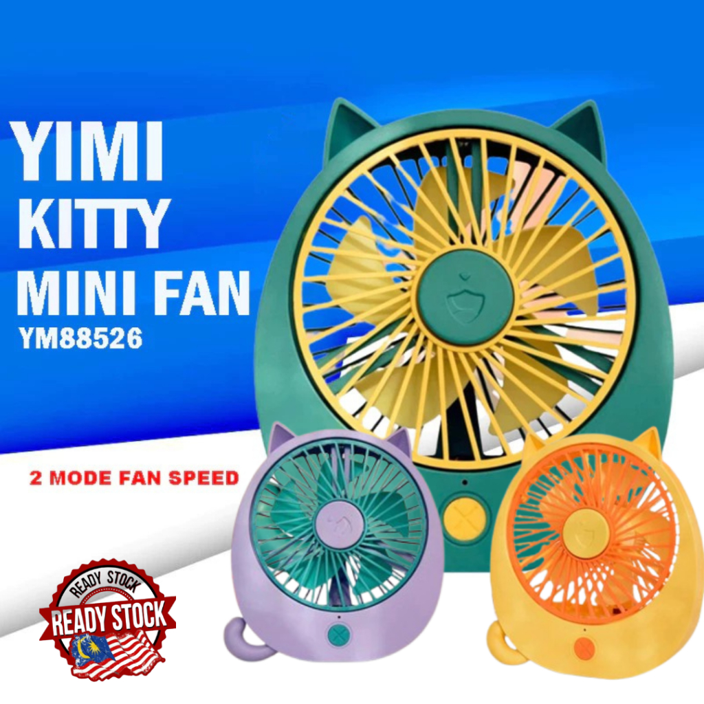 Kitty Cute Portable Fan High Speed Rechargeable USB Fan Foldable ...