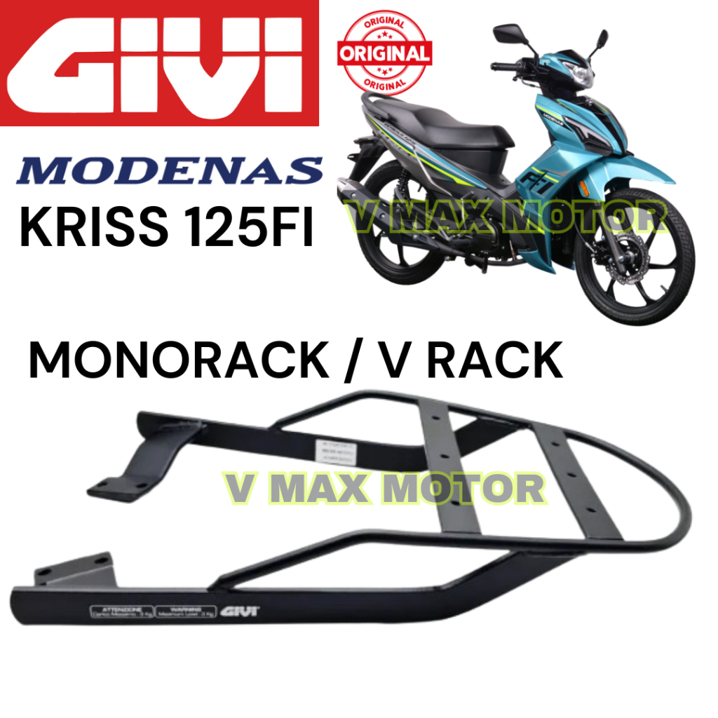 Modenas Kriss 125FI Monorack 100% Original GIVI V RACK / Box Kaki ...