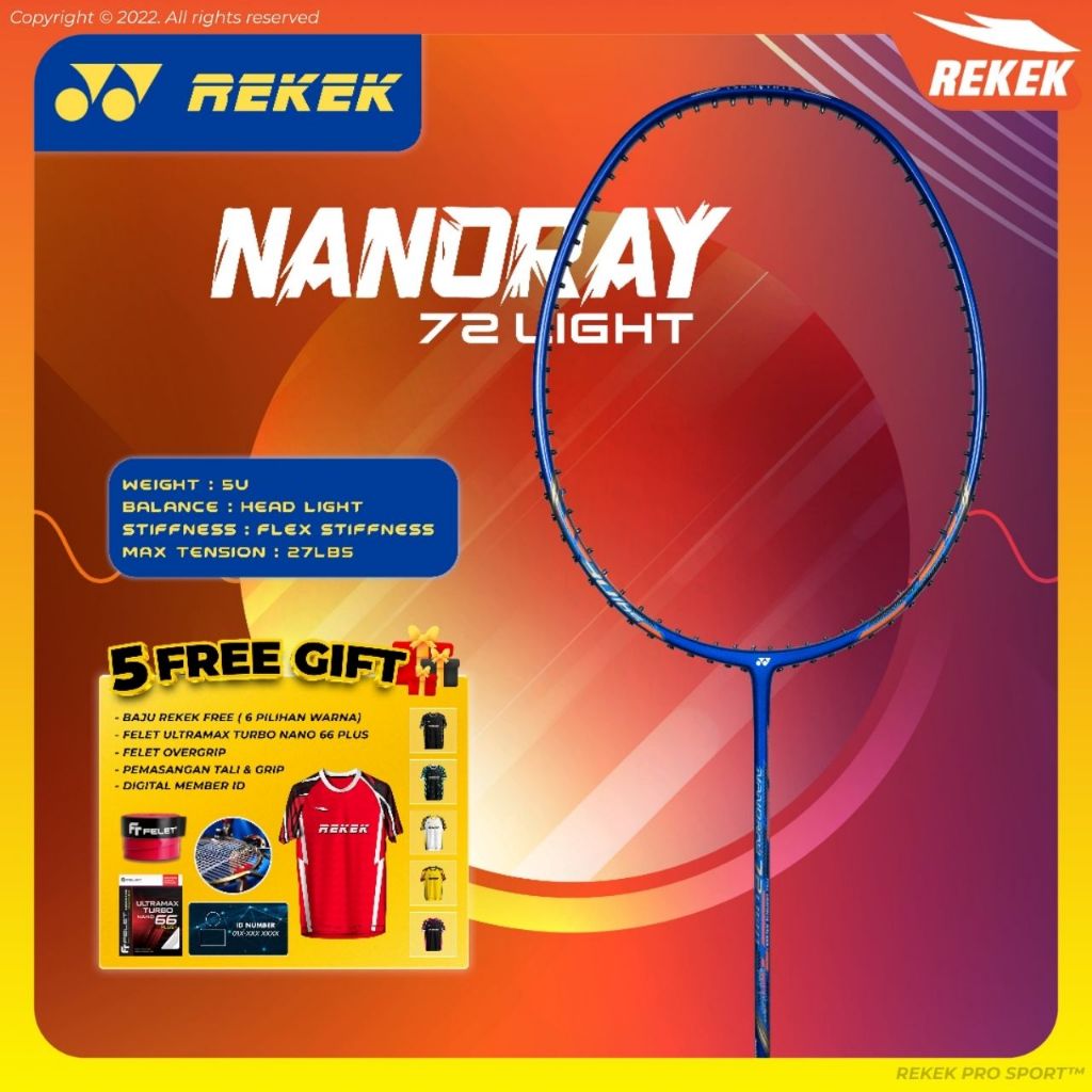 YONEX Nanoray 72 Light Rudy Hartono Badminton Racket Raket Badminton ...
