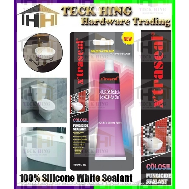 X'traseal White RTV 100% Rubber Silicone Sealant / Xtraseal Fungicide ...