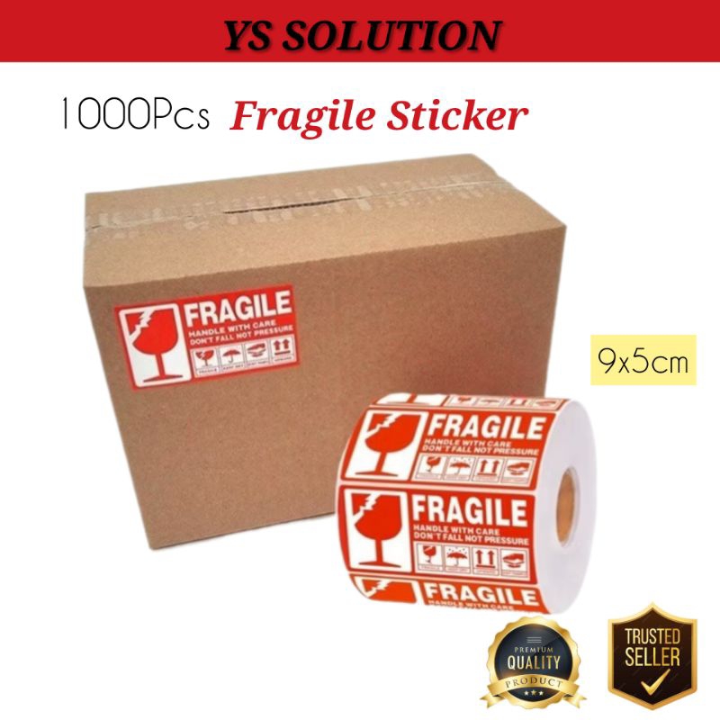 READY STOCK - 1000Pcs Fragile Sticker | Warning Label Fragile | Courier ...